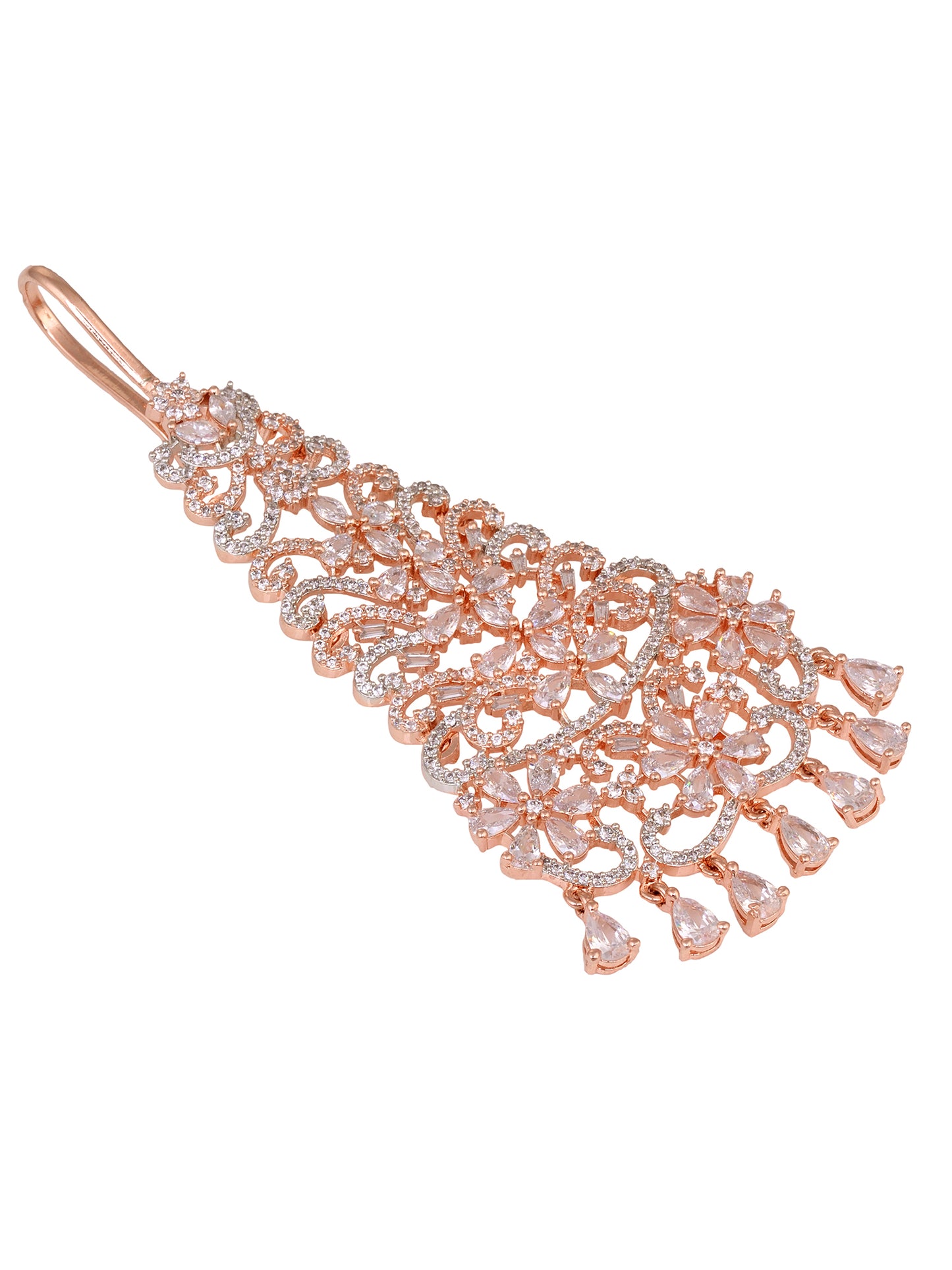 Rose Gold Plated AD studed Floral design Passa