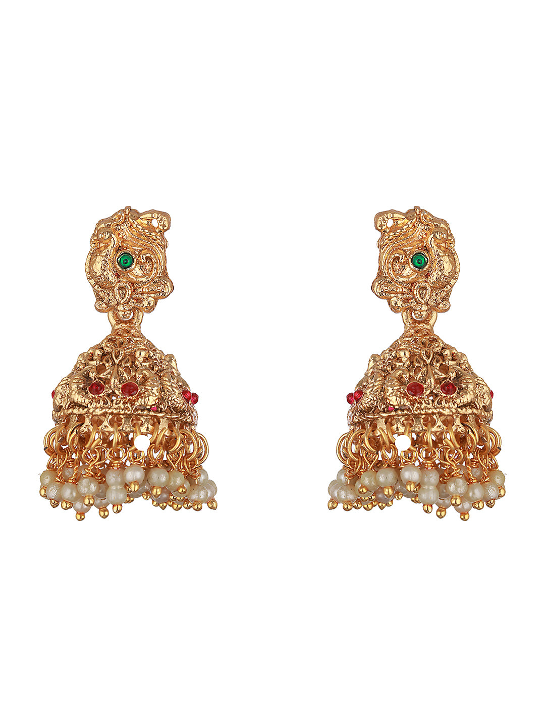 Gold Mango Pearl Drops Temple Lakshmi Devi Haram Necklace  Jewellery Set