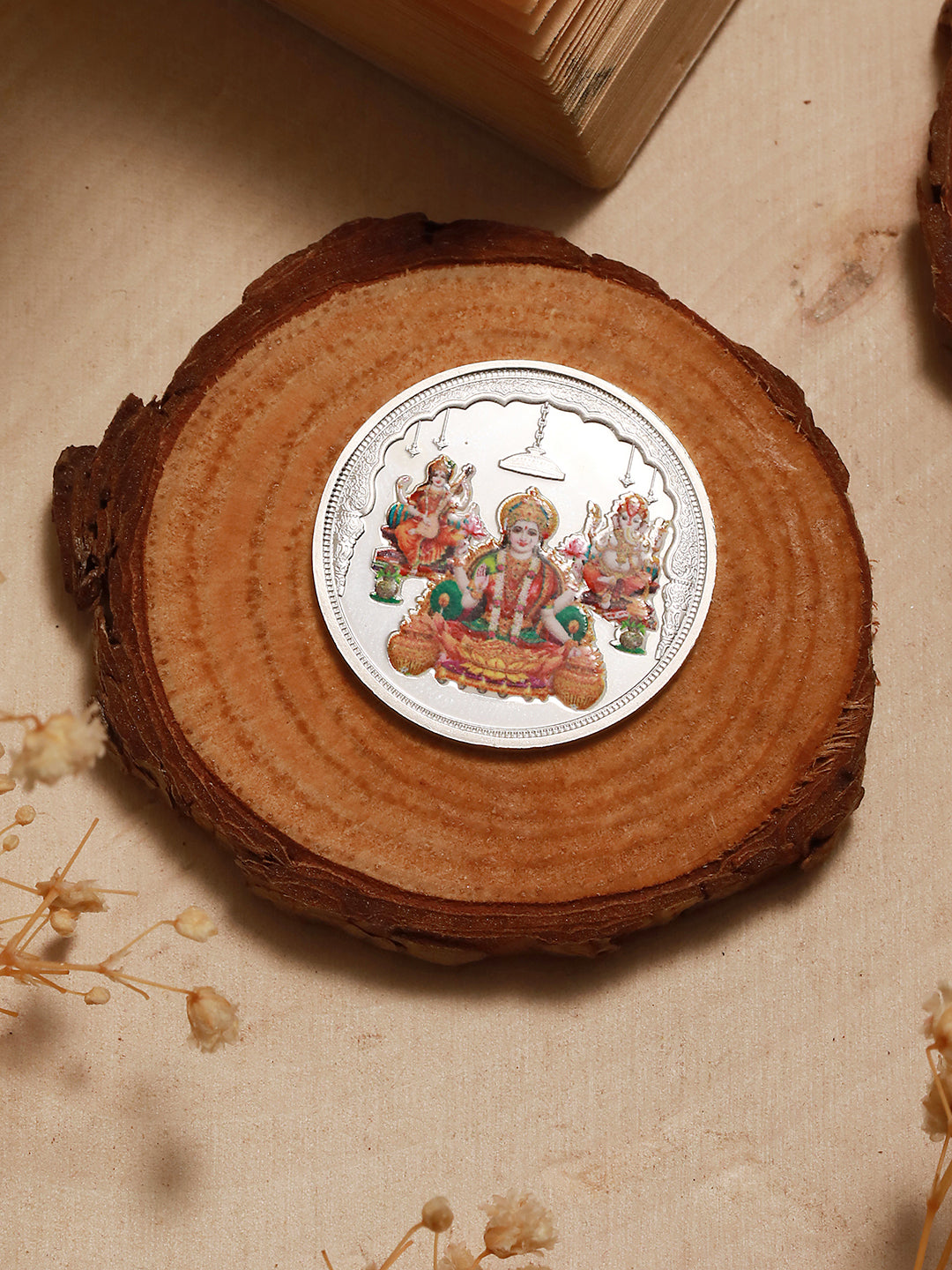 999 Silver Lord Ganesha & Goddess Lakshmi & Saraswatiji 10 gram  Silver Coin