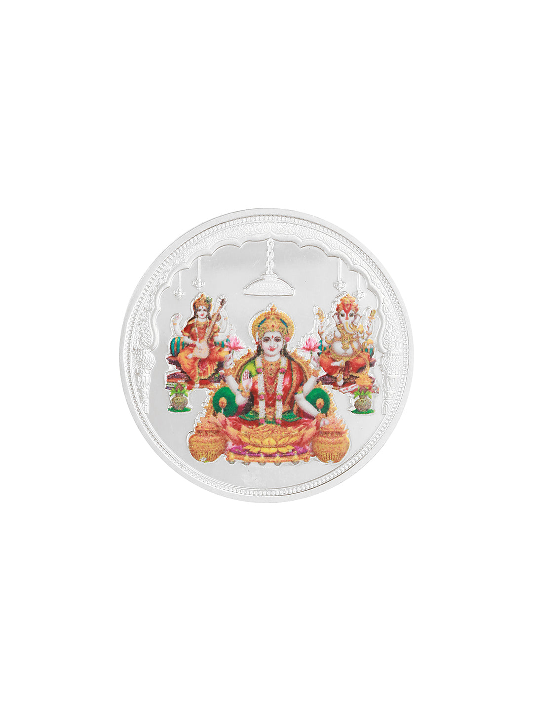 999 Silver Lord Ganesha & Goddess Lakshmi & Saraswatiji 10 gram  Silver Coin