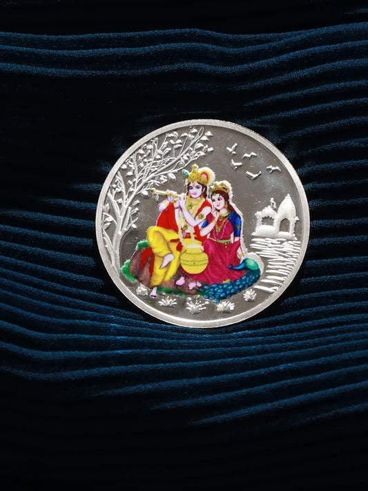 Enchanting Radha Krishna 10 gram  999 Silver Coin