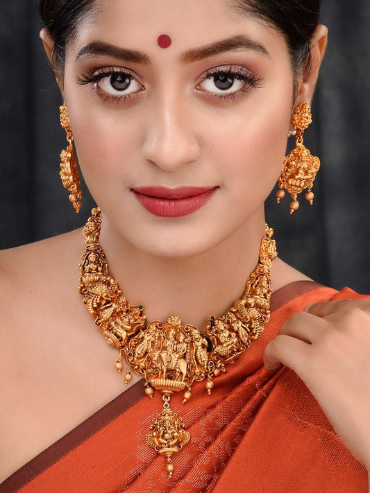 Gold Plated Exquisite Design Shiv Parivar Temple Jewellery Set, zaveri pearls, sale price rs, sale price, sale gold plated, sale gold, sale, rubans, ring, regular price, priyassi jewellery, k