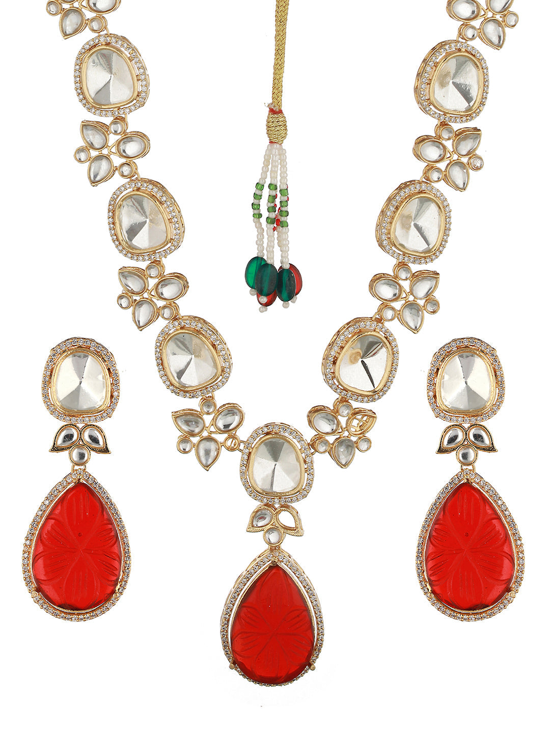 Victorian Ruby Dual Tone Uncut Polki Kundan Jewellery Set, zaveri pearls, sale price rs, sale price, sale gold plated, sale gold, sale, rubans, ring, regular price, priyassi jewellery, kushal