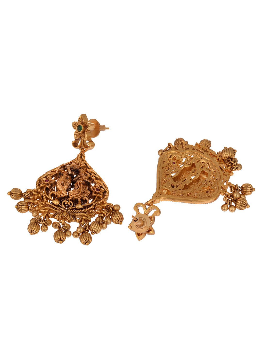 Gold Plated AD Stone Temple Radhe Krishna Necklace Jewellery Set, zaveri pearls, sale price rs, sale price, sale gold plated, sale gold, sale, rubans, ring, regular price, priyassi jewellery,