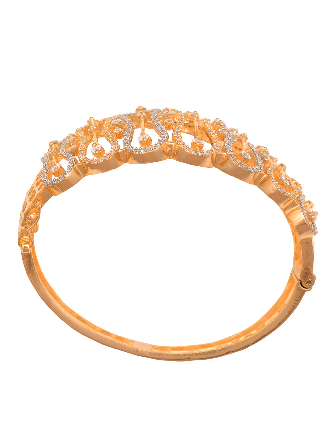 Gold Toned AD Studded Luxe Handcrafted Bracelet, zaveri pearls, sale price rs, sale price, sale gold plated, sale gold, sale, rubans, ring, regular price, priyassi jewellery, kushal's - Saraf