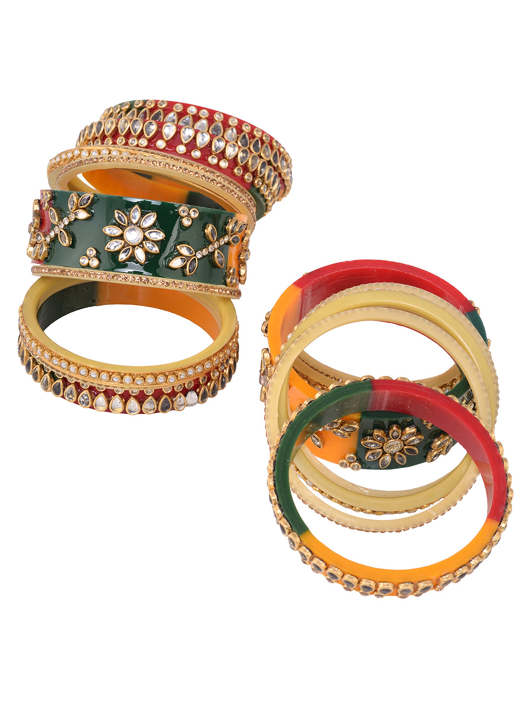 Gold Plated Set of 2 Multicolored traditional Kundan Bangles Bridal Chuda, zaveri pearls, sale price rs, sale price, sale gold plated, sale gold, sale, rubans, ring, regular price, priyassi j