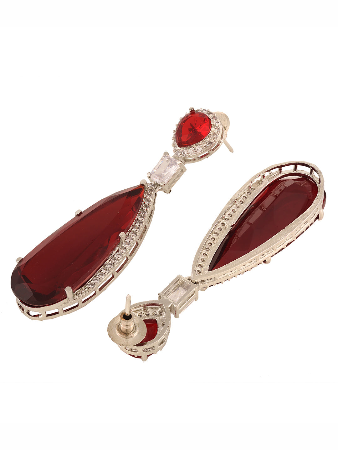 Red Contemporary Drop Earrings, zaveri pearls, sale price rs, sale price, sale gold plated, sale gold, sale, rubans, ring, regular price, priyassi jewellery, kushal's - Saraf RS Jewellery