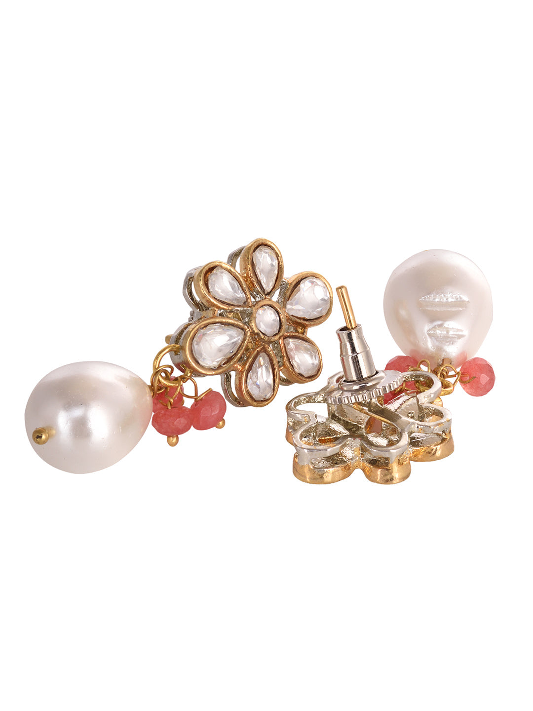 Gold Plated AD Studded Kundan natural Pearl beaded Choker Jewellery Set, zaveri pearls, sale price rs, sale price, sale gold plated, sale gold, sale, rubans, ring, regular price, priyassi jew