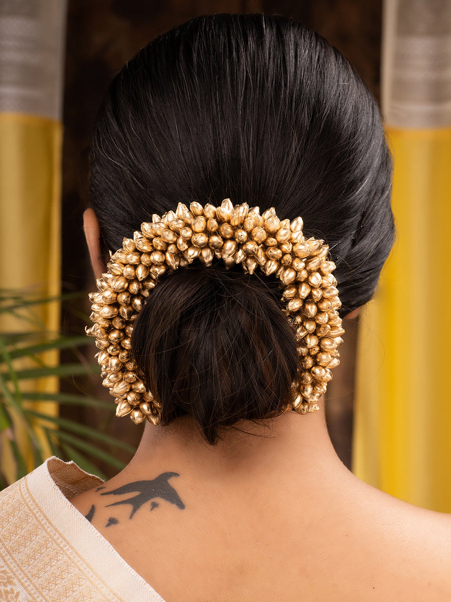 Golden Beaded Bridal Hair Accessories - Main Image