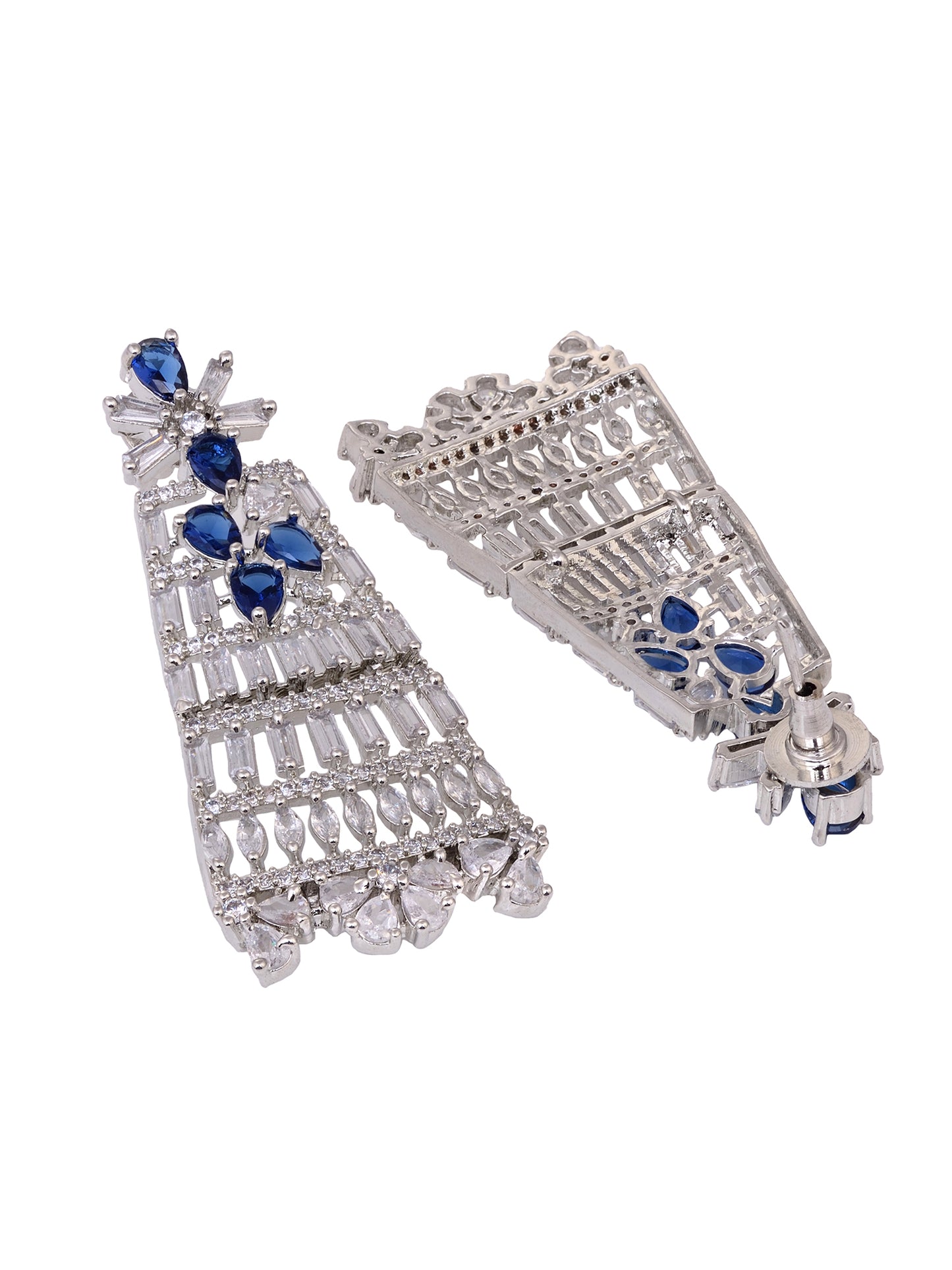 Silver Toned Blue Studded Designer Choker Jewellery Set mang Tika, zaveri pearls, sale price rs, sale price, sale gold plated, sale gold, sale, rubans, ring, regular price, priyassi jewellery