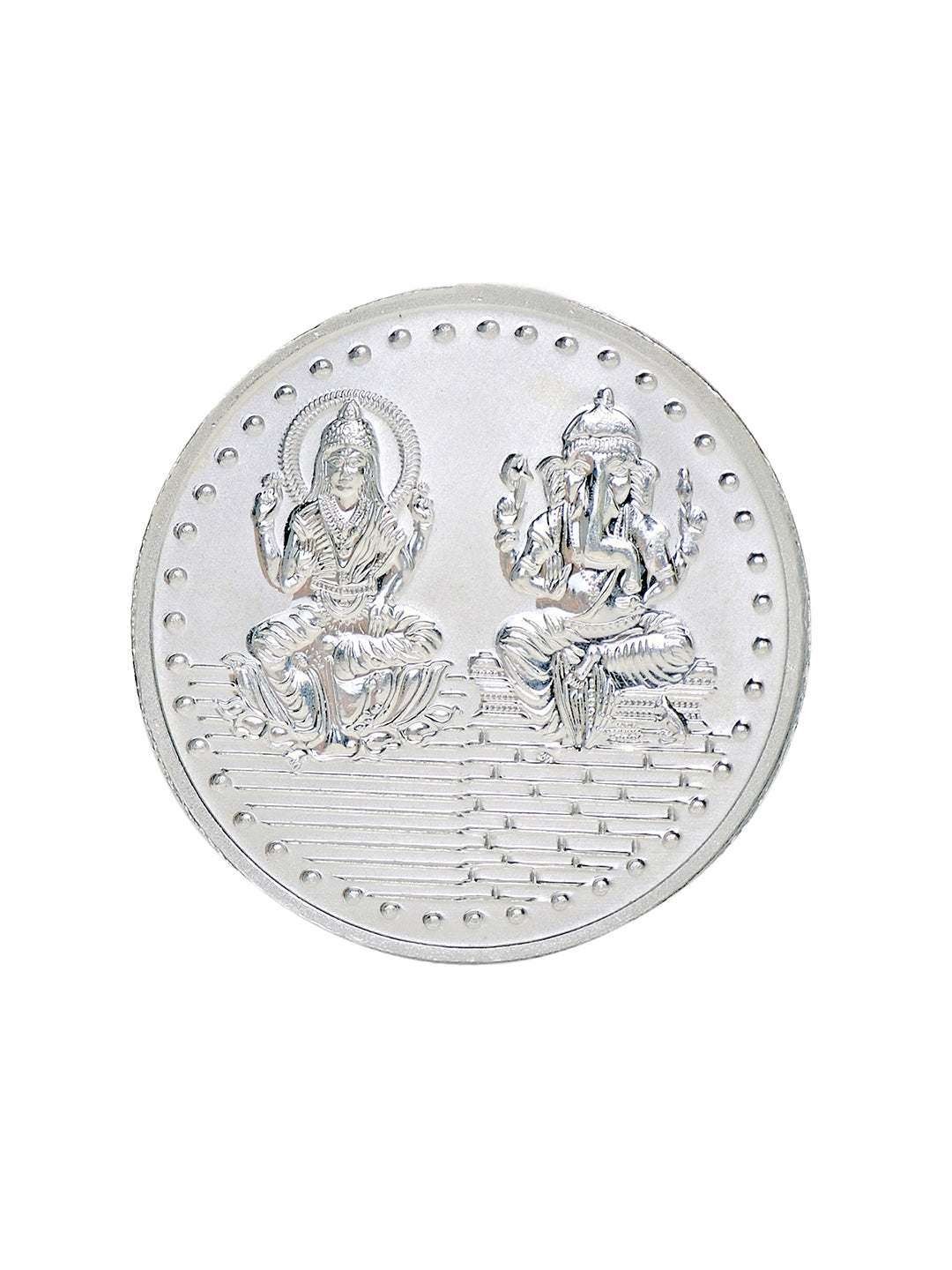 Laxmi Ganesh 10 gram 999 Round Silver Coin, zaveri pearls, sale price rs, sale price, sale gold plated, sale gold, sale, rubans, ring, regular price, priyassi jewellery, kushal's - Saraf RS J