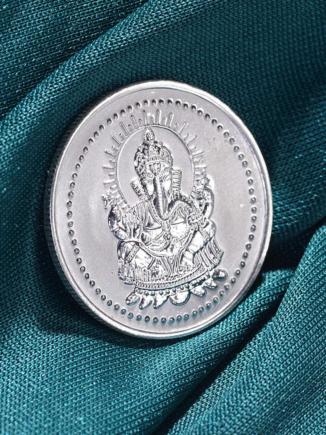 Lord Ganapati 10 gram 999 Round Silver Coin, zaveri pearls, sale price rs, sale price, sale gold plated, sale gold, sale, rubans, ring, regular price, priyassi jewellery, kushal's - Saraf RS 