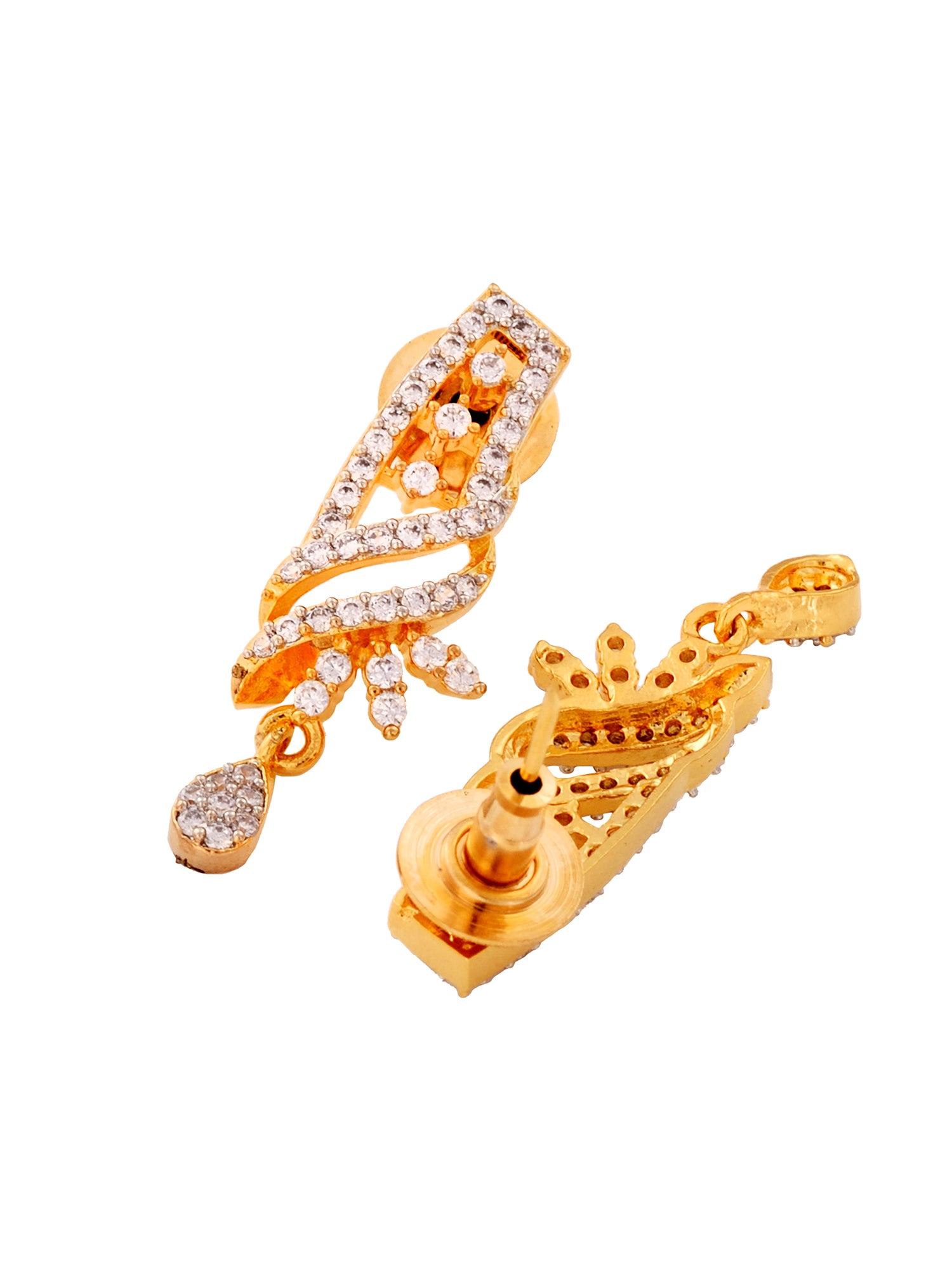 Gold Dual Toned White AD Studded Mangalsutra Jewellery Set, zaveri pearls, sale price rs, sale price, sale gold plated, sale gold, sale, rubans, ring, regular price, priyassi jewellery, kusha