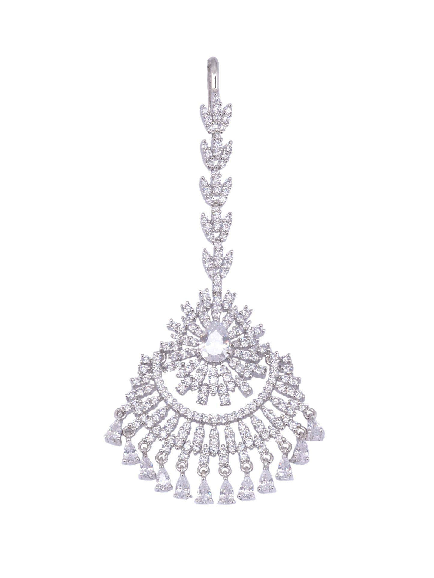 Chandbali style Diamond Maang Tikka Silver plated & AD studded for Women & Girls, zaveri pearls, sale price rs, sale price, sale gold plated, sale gold, sale, rubans, ring, regular price, pri