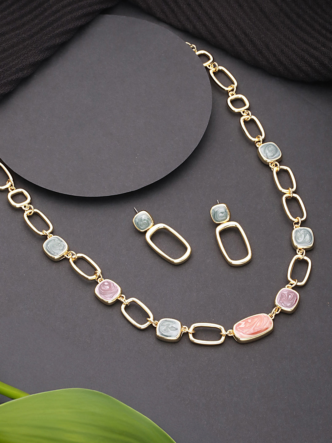 Anti-Tarnish Gold Plated Turquoise Enamelled Quirky Drop Earrings