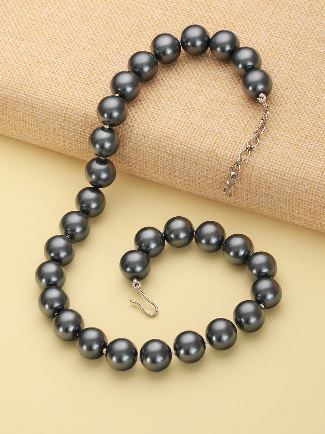 Anti-Tarnish Grey faux Pearls Stirng Mala Dailywear Necklace & Chain