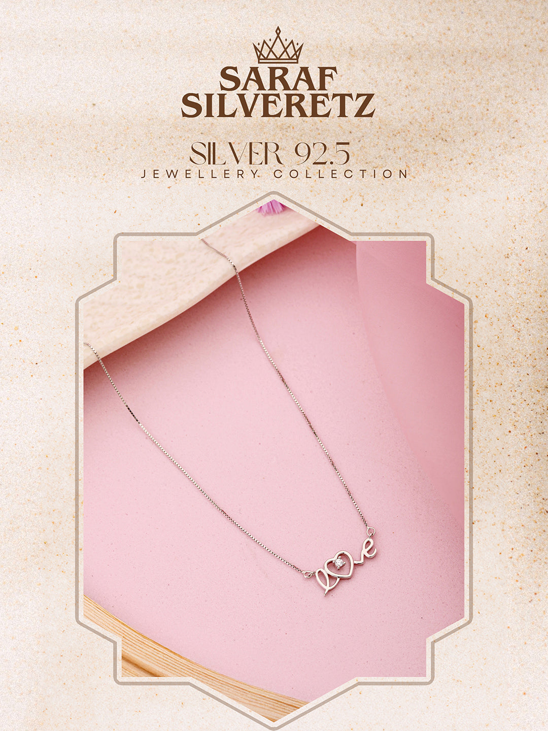 925 Sterling Silver CZ Studded Dainty Love Minimal Valentine Locket Necklace & Chain