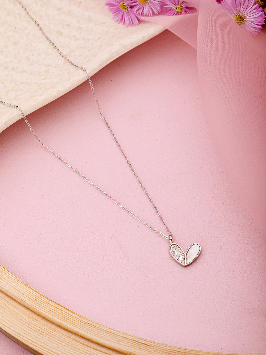 925 Sterling Silver CZ Studded Butterfly Charms Dainty Pendant Necklace & Chain