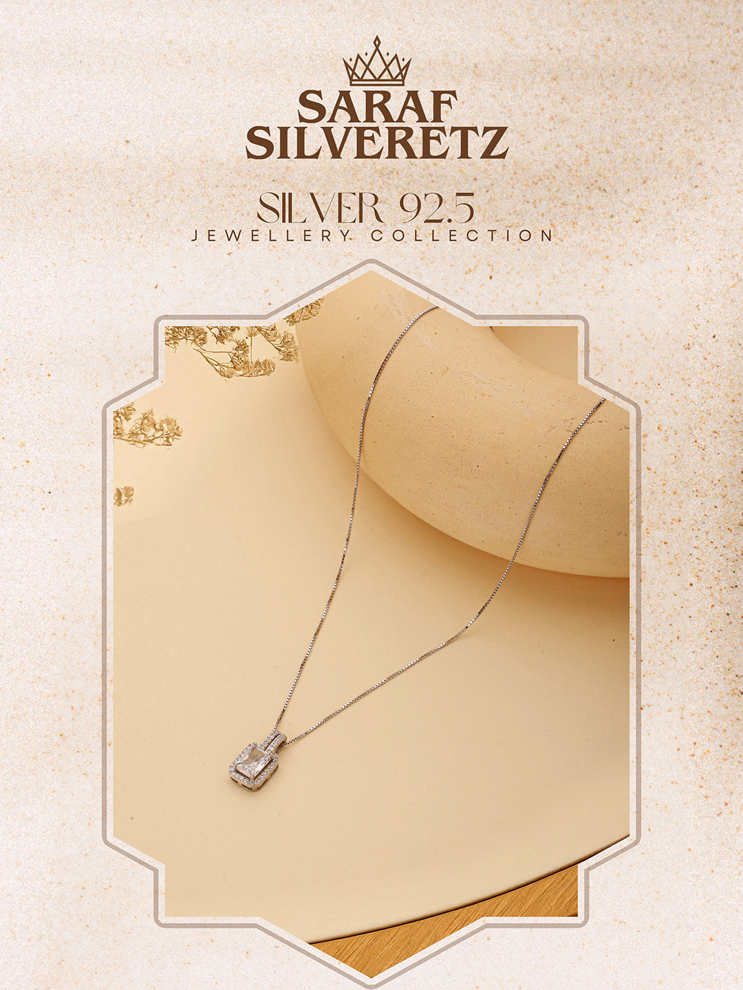 925 Sterling Silver CZ Geometric Solitaire Pendant Minimal Necklace & Chain