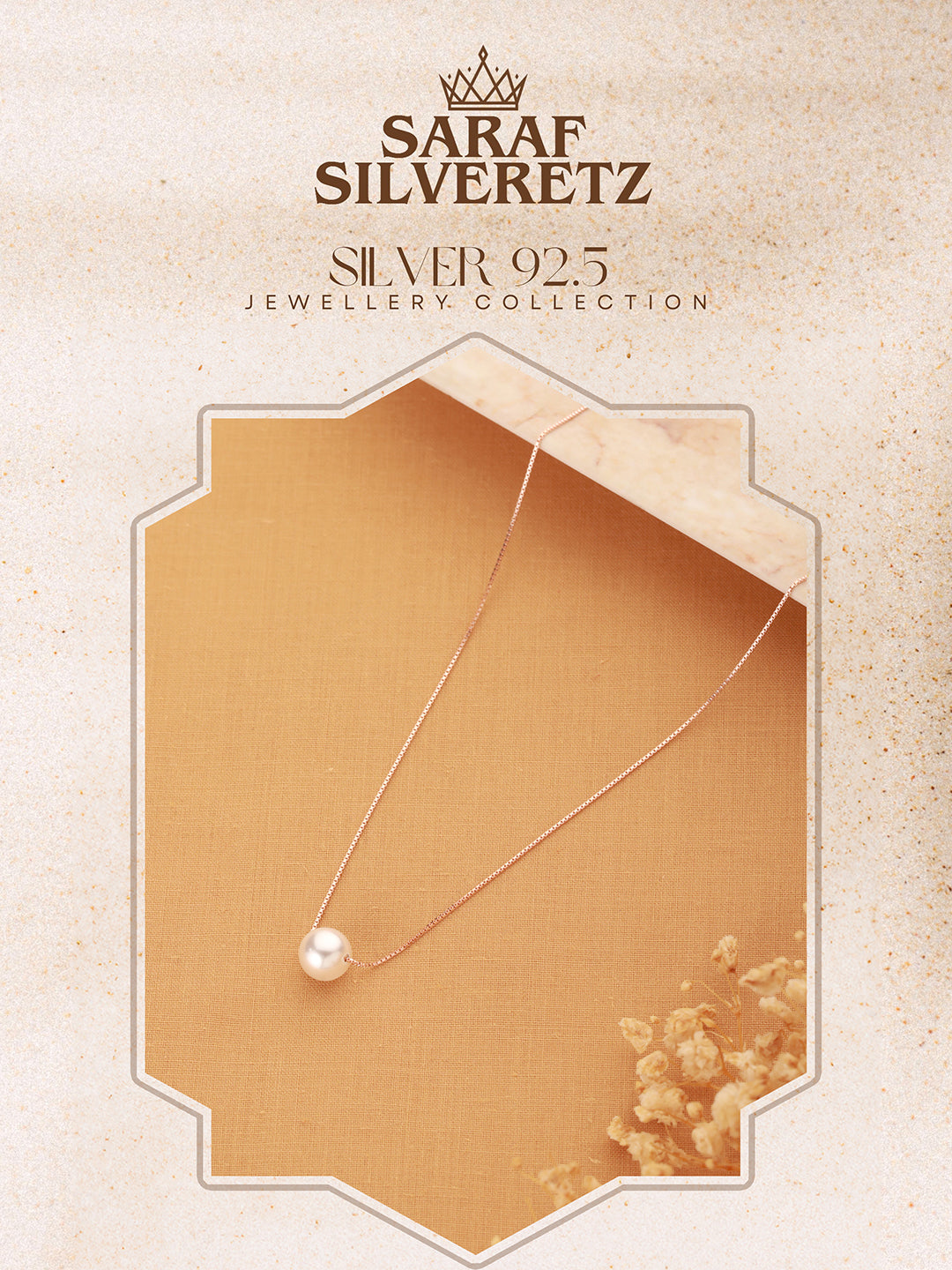 925 Sterling Silver Rose Gold Pearl Beaded Minimal Delicate Necklace & Chain