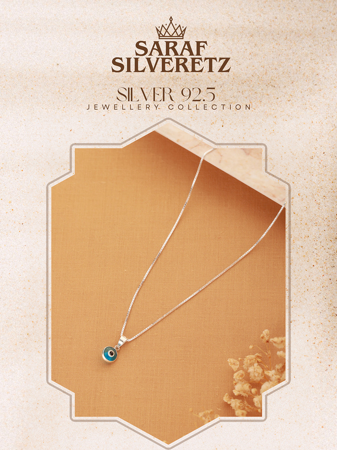 925 Sterling Silver Minimal Dailywear  Evil Eye Locket Necklace & Chain