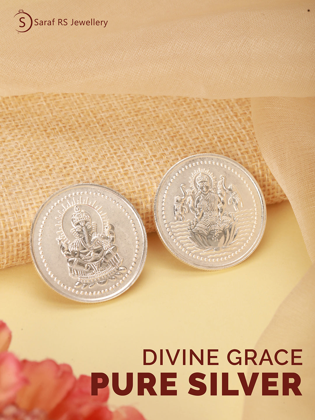 Laxmi Ganesh 20 gram 999 round Silver Coin