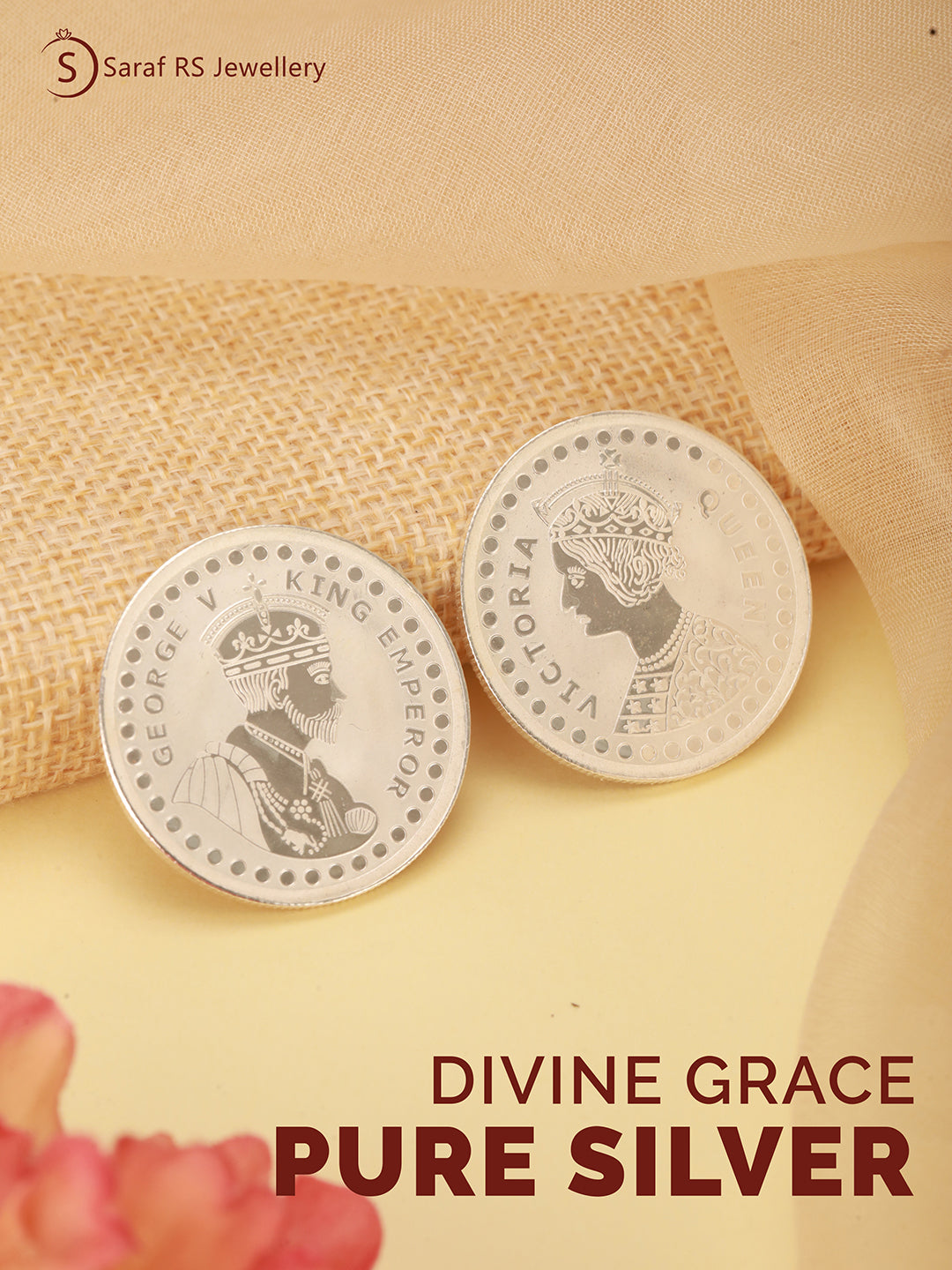 Queen Victoria Emperor George 20 gram 999 round Silver Coin