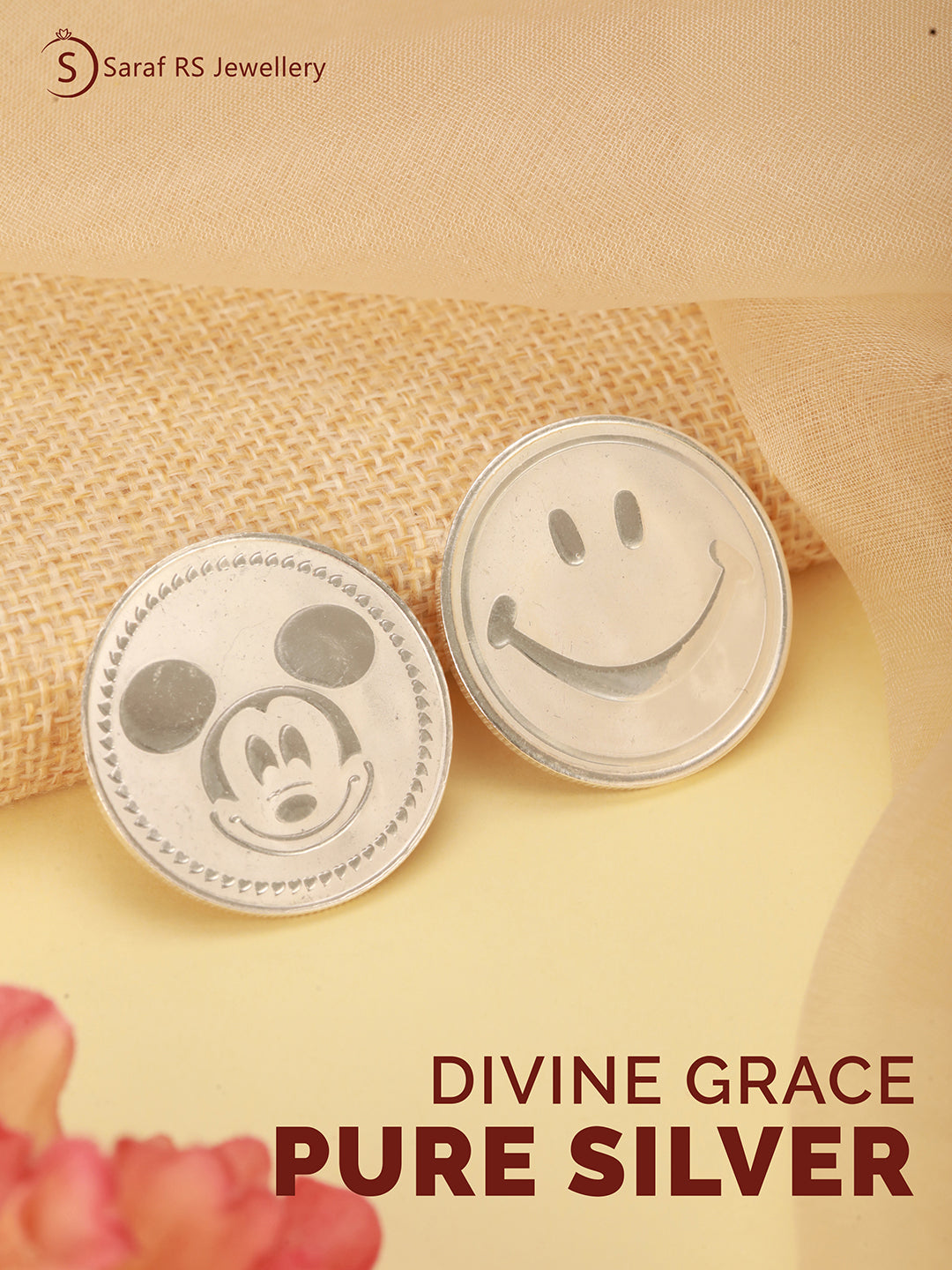 Mickey Mouse Smiley 20 gram 999 round Silver Coin