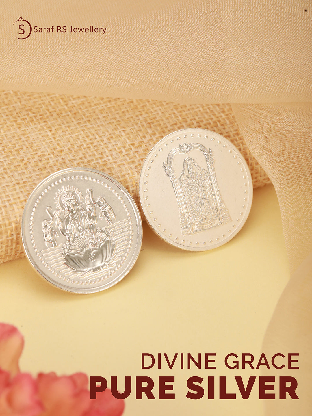 Maa laxmiji Tirupati 20 gram round Silver Coin