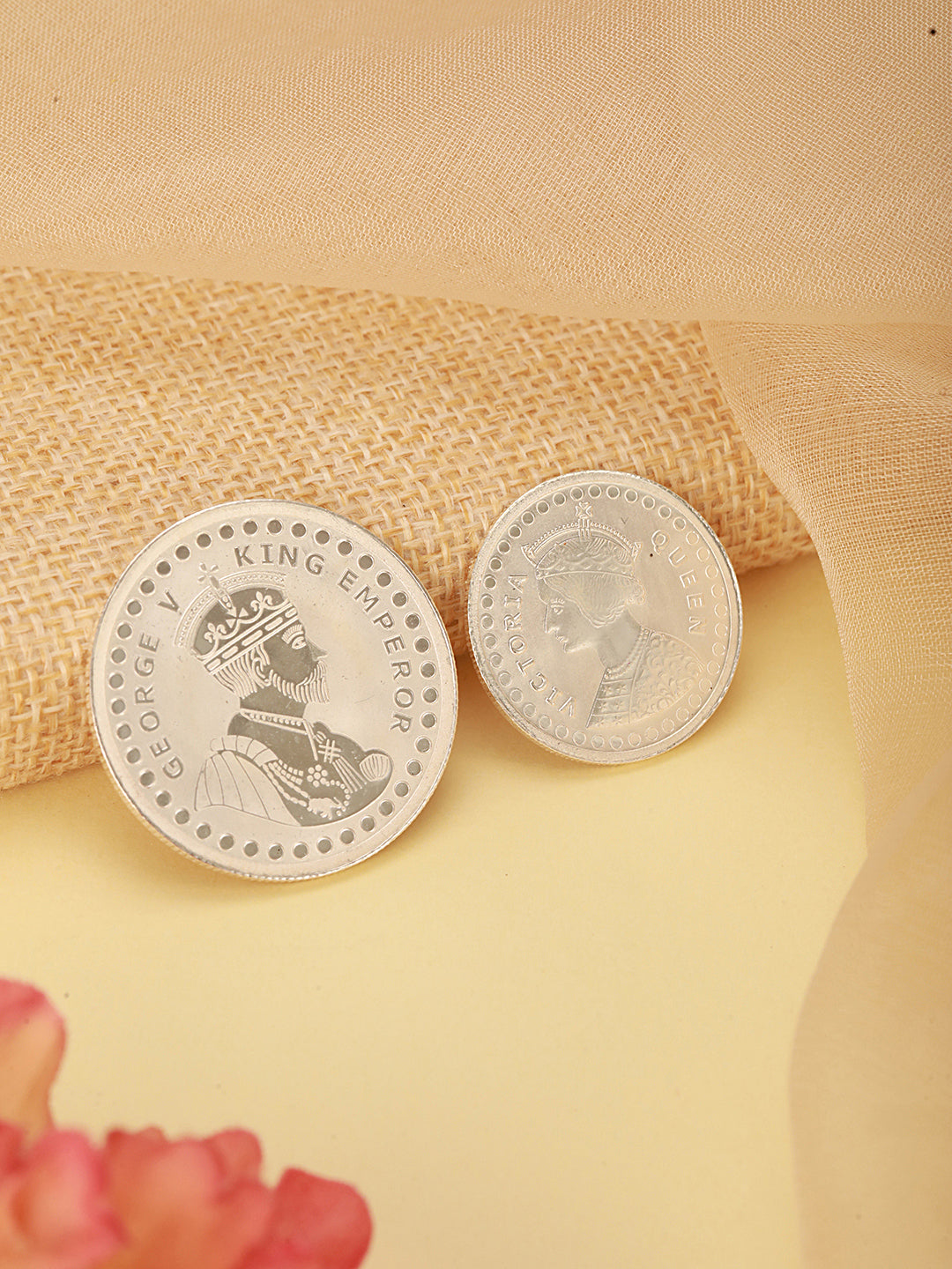 Queen Victoria Emperor George 15 gram 999 round Silver Coin