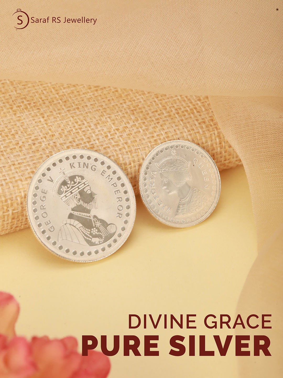 Queen Victoria Emperor George 15 gram 999 round Silver Coin