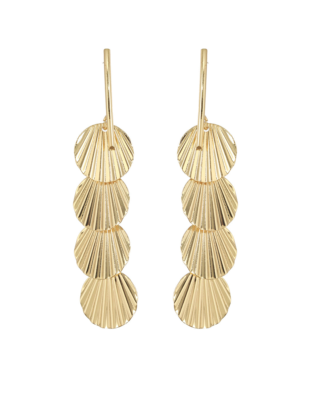 Anti-Tarnish Gold Plated Geometric Drop Down Eaarings