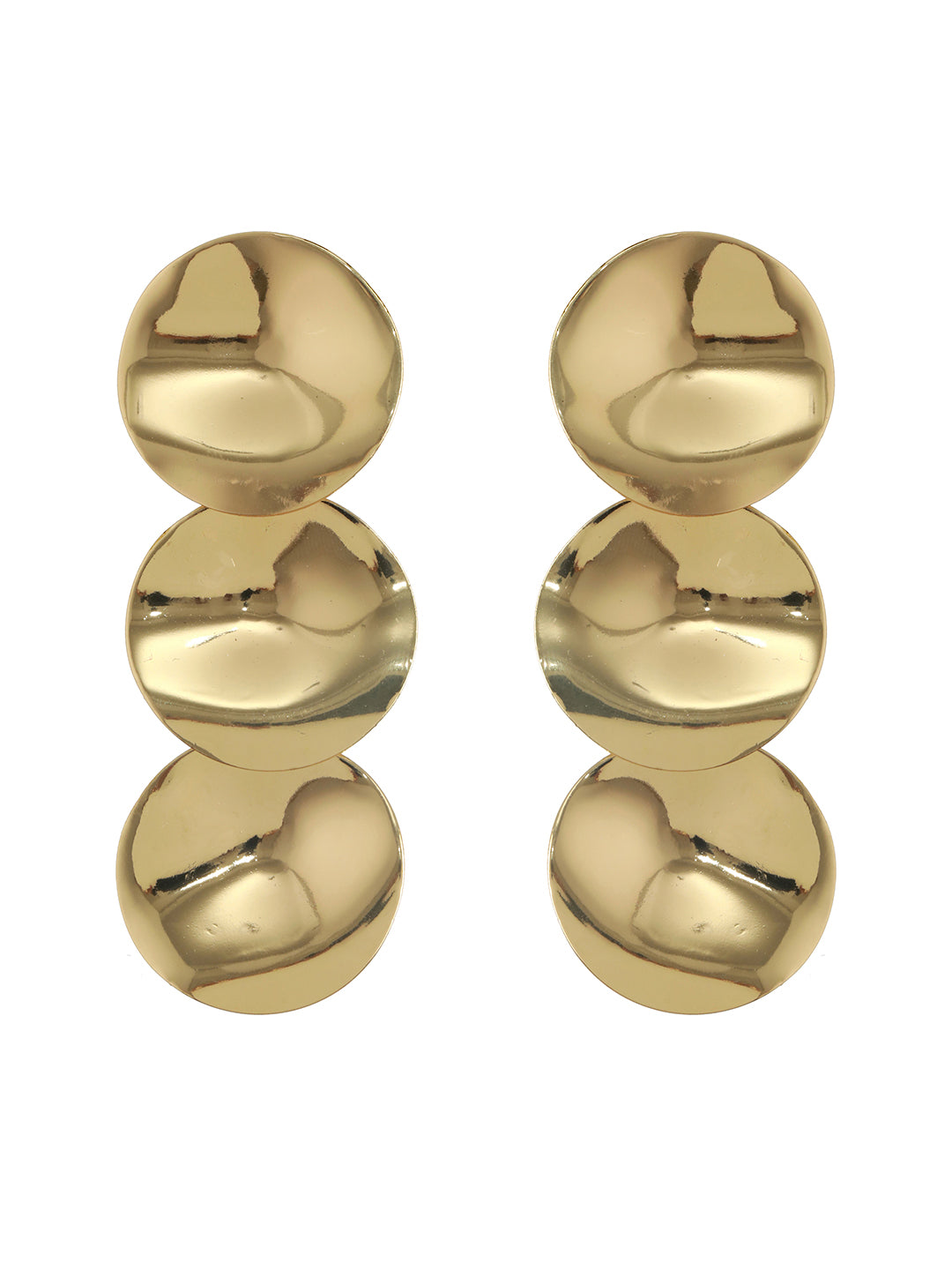 Anti-Tarnish Gold Plated Hammered Statement Dropdown Earrings