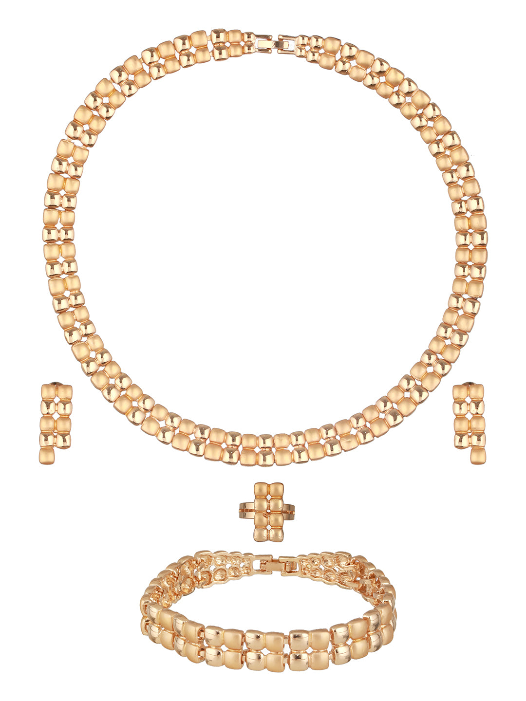 Anti-Tarnish 18k Gold Plated Ball Statement Combo Jewellery Set