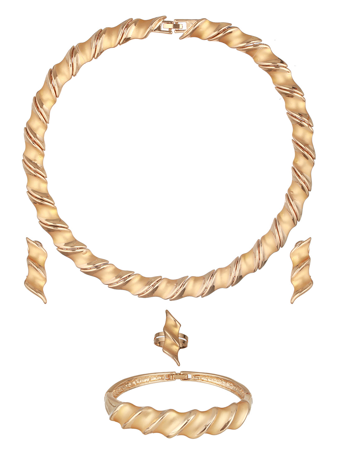 Anti-Tarnish 18k Gold Plated Chunky Charm Link Combo Jewellery Set