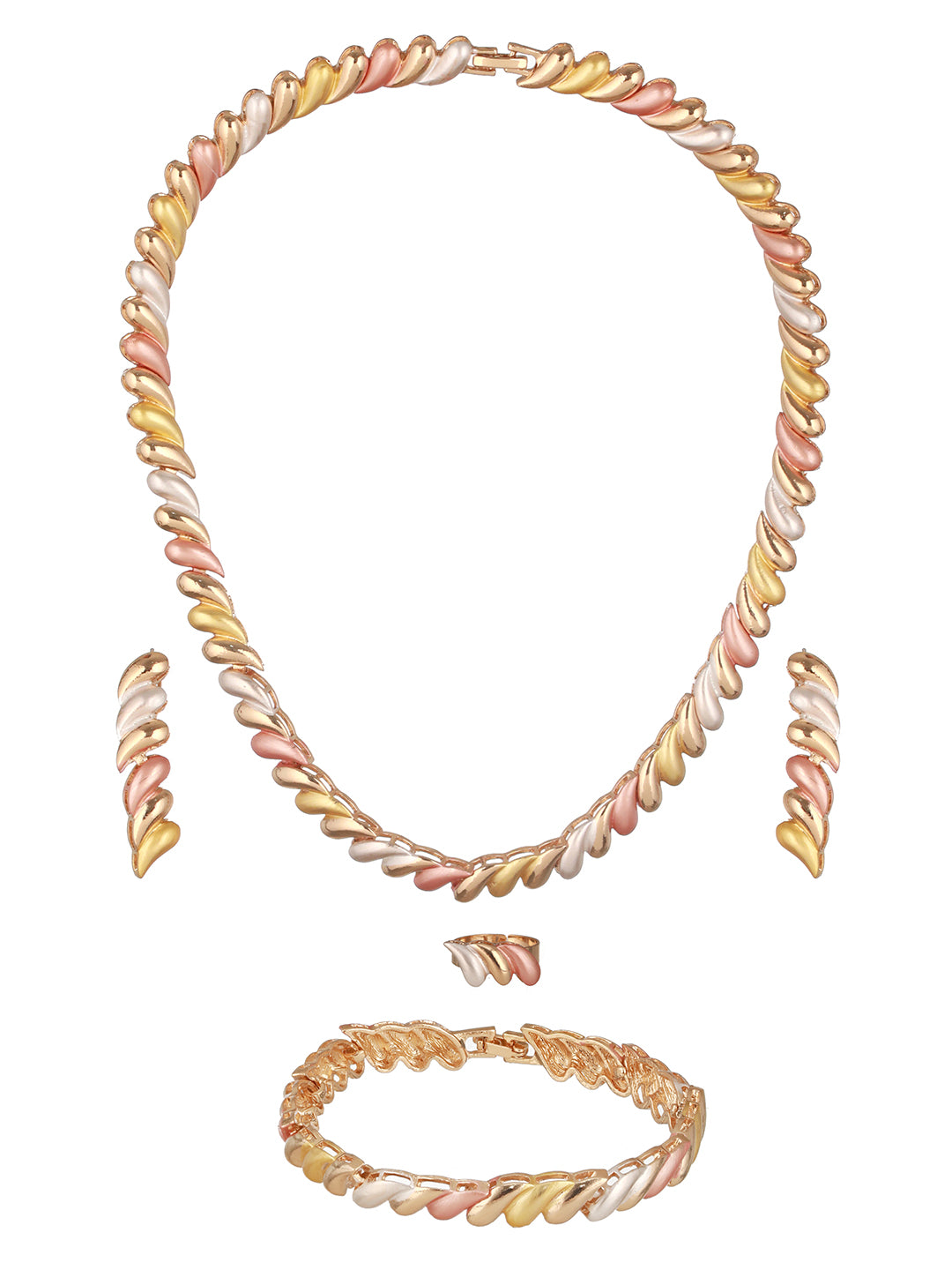Anti-Tarnish 18k Gold Plated Choker Chunky Statement Combo Jewelley Set