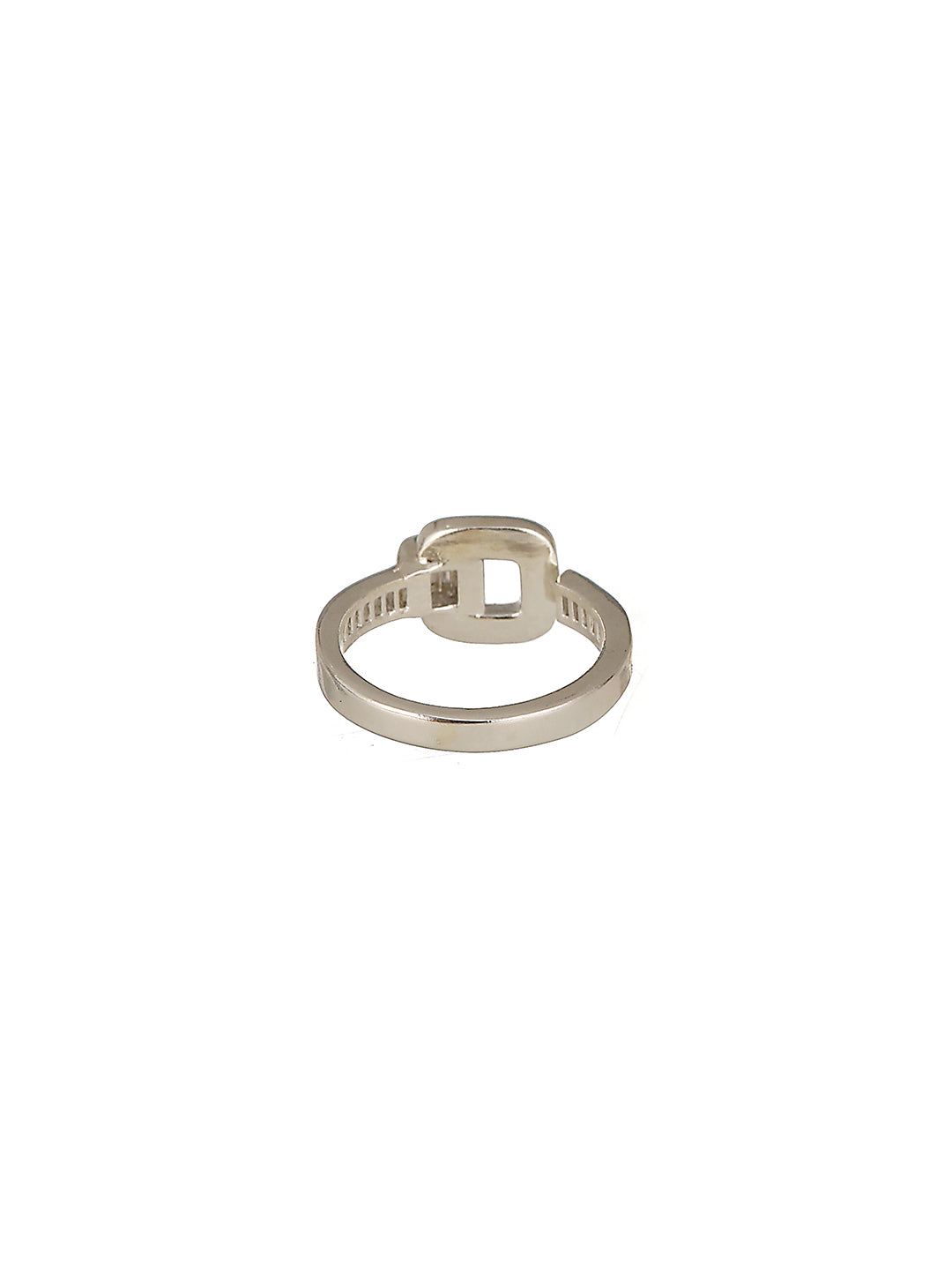 SARAF TRENDZ Anti-tarnish Silver Plated AD Studded Enamelled Finger Ring