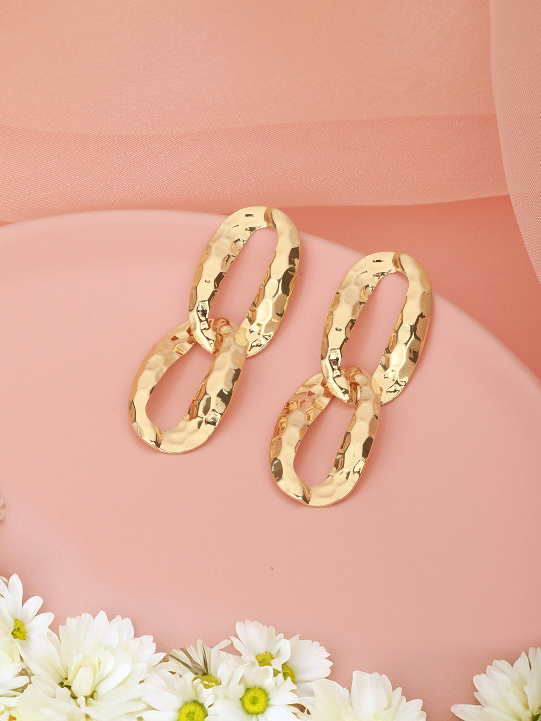 Anti-Tarnish Gold Plated Intwined Dangler Drop Earrings