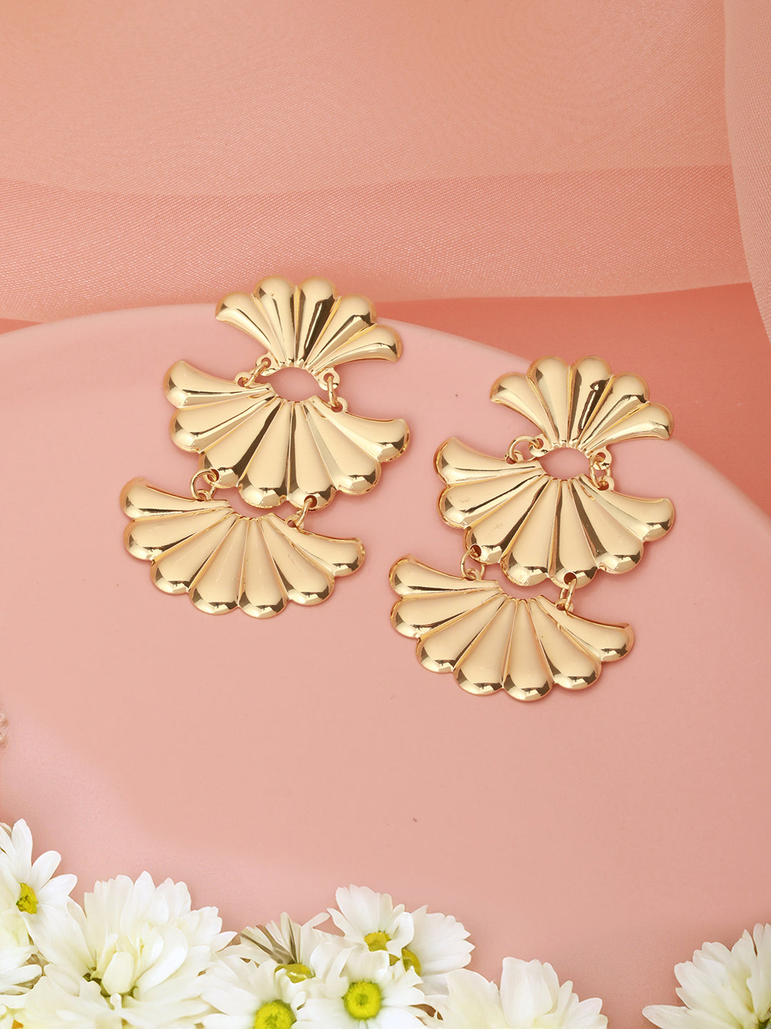 Anti-Tarnish Gold Plated Shell Shaped Drop Earrings