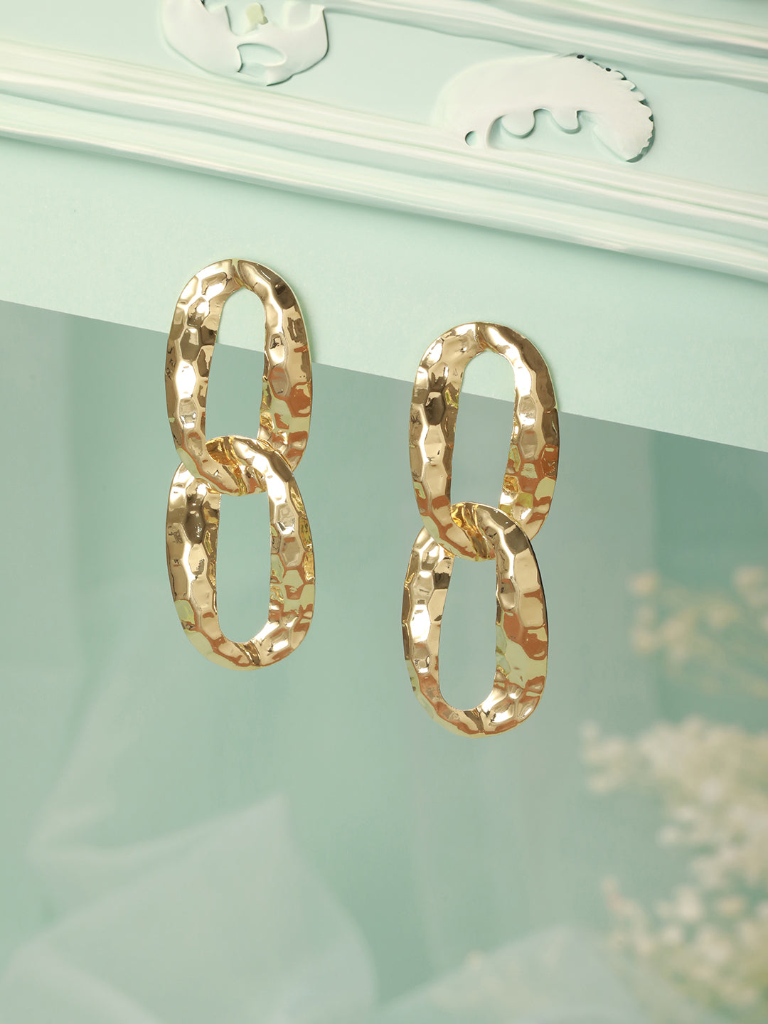 Anti-Tarnish Gold Plated Intwined Dangler Drop Earrings