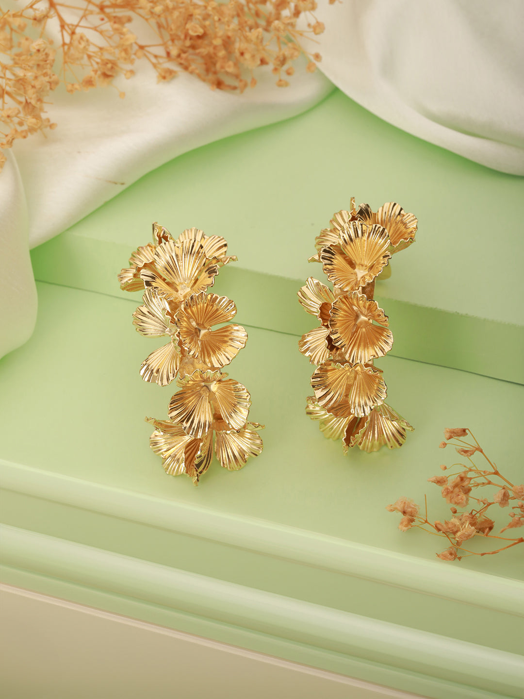 Anti-Tarnish Gold Plated Quirky  Statement Hoops Earrings