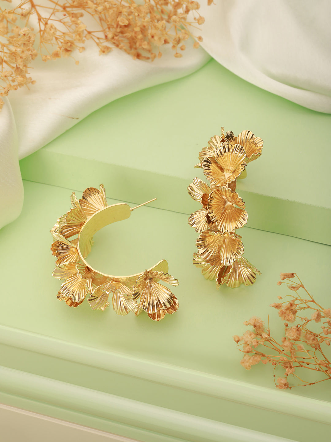 Anti-Tarnish Gold Plated Quirky  Statement Hoops Earrings