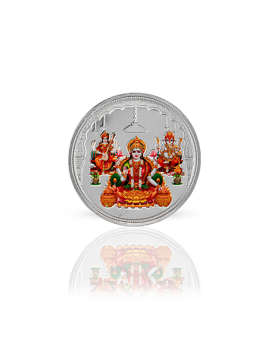 999 Silver Lord Ganesha & Goddess Lakshmi & Saraswatiji 10 gram  Silver Coin