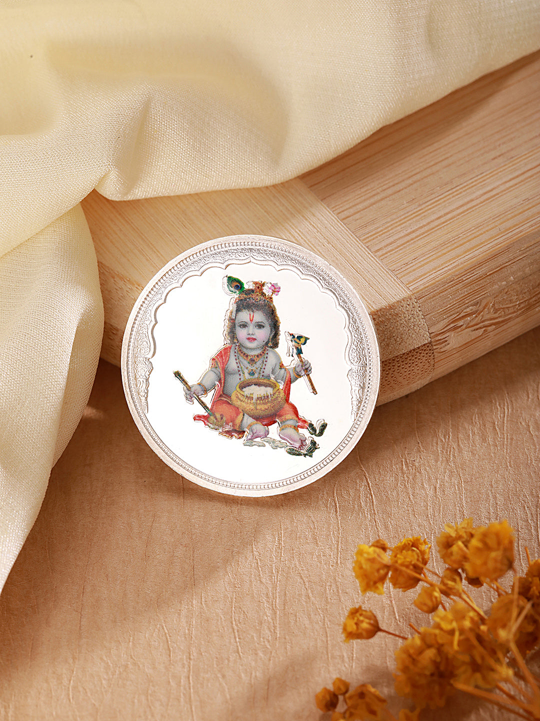 999 Silver Bal Krishna 10gm Silver Coin