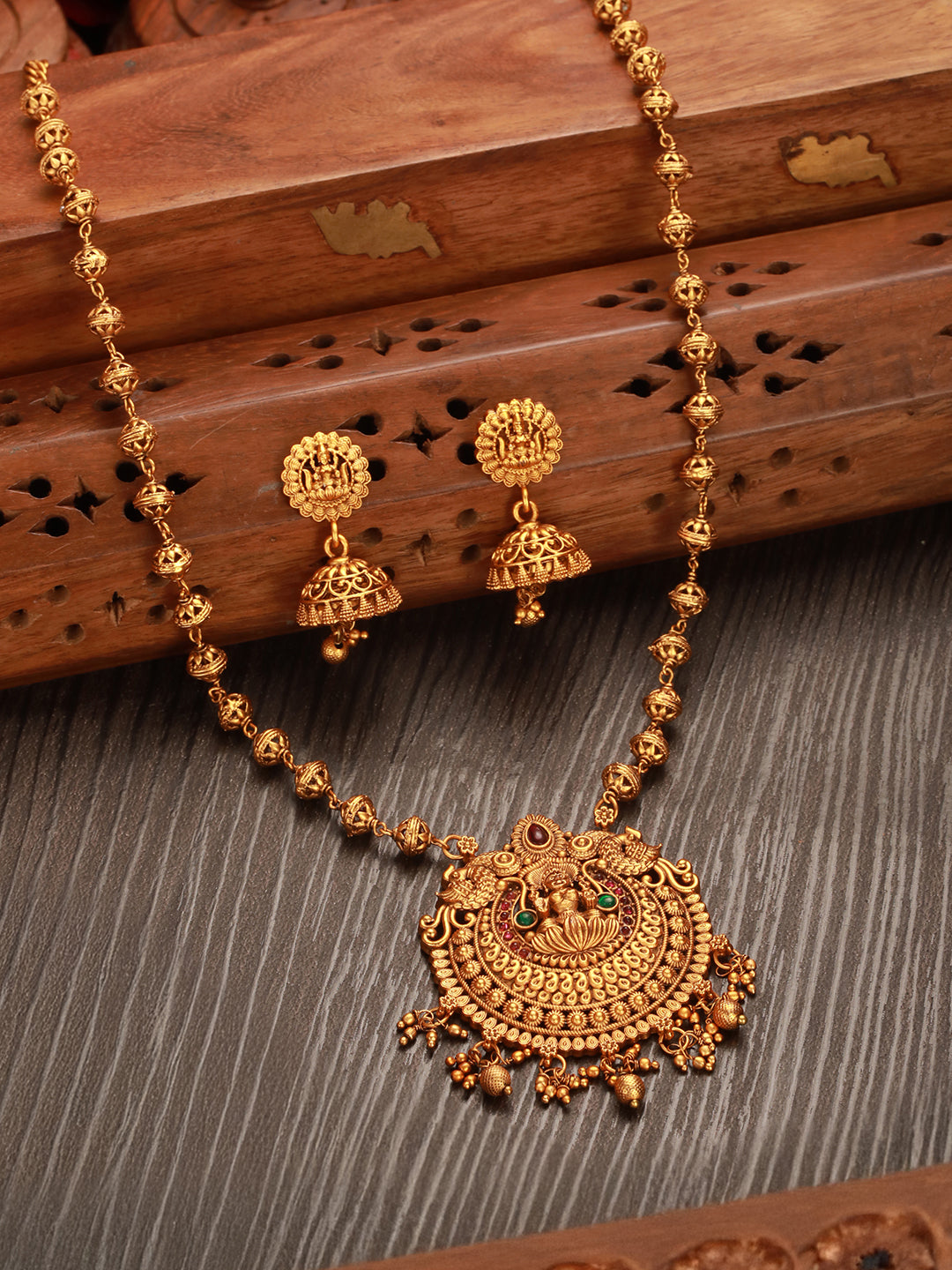 Gold Plated  lakshmiji Temple Maala