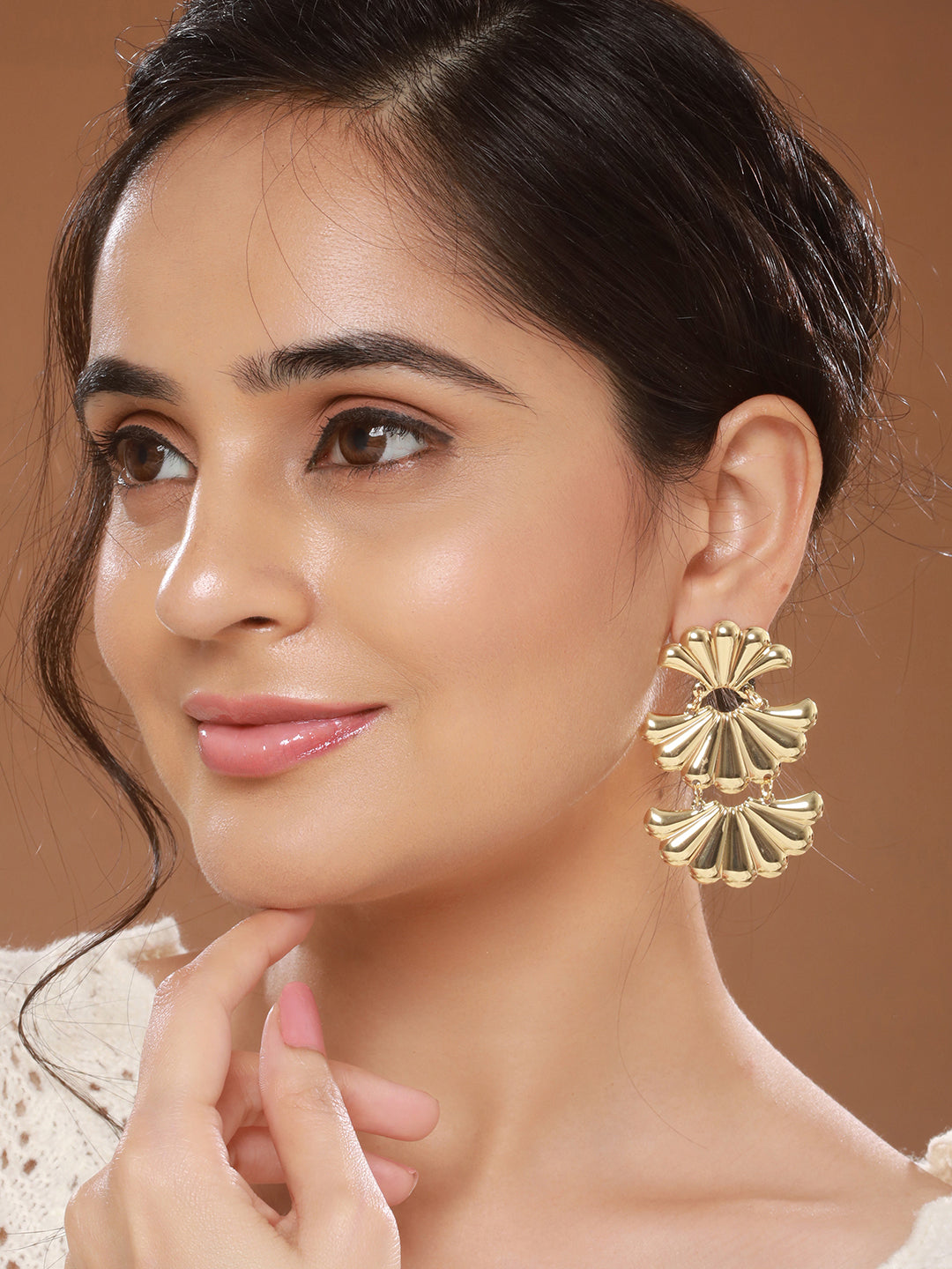 Anti-Tarnish Gold Plated Shell Shaped Drop Earrings