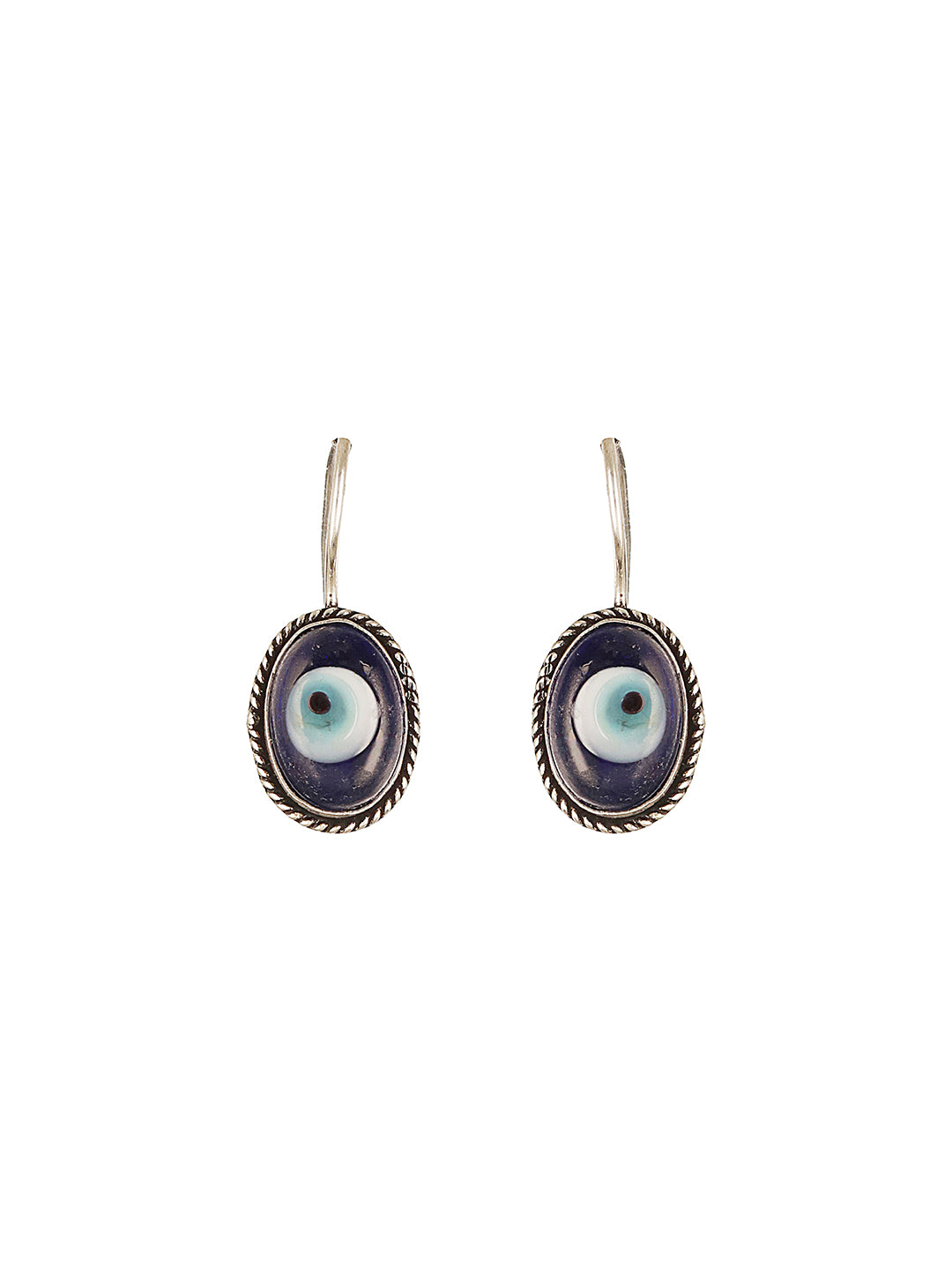 Silver Oxidised Toned Evil Eye Minimal Dailywear Pendant Jewellery Set