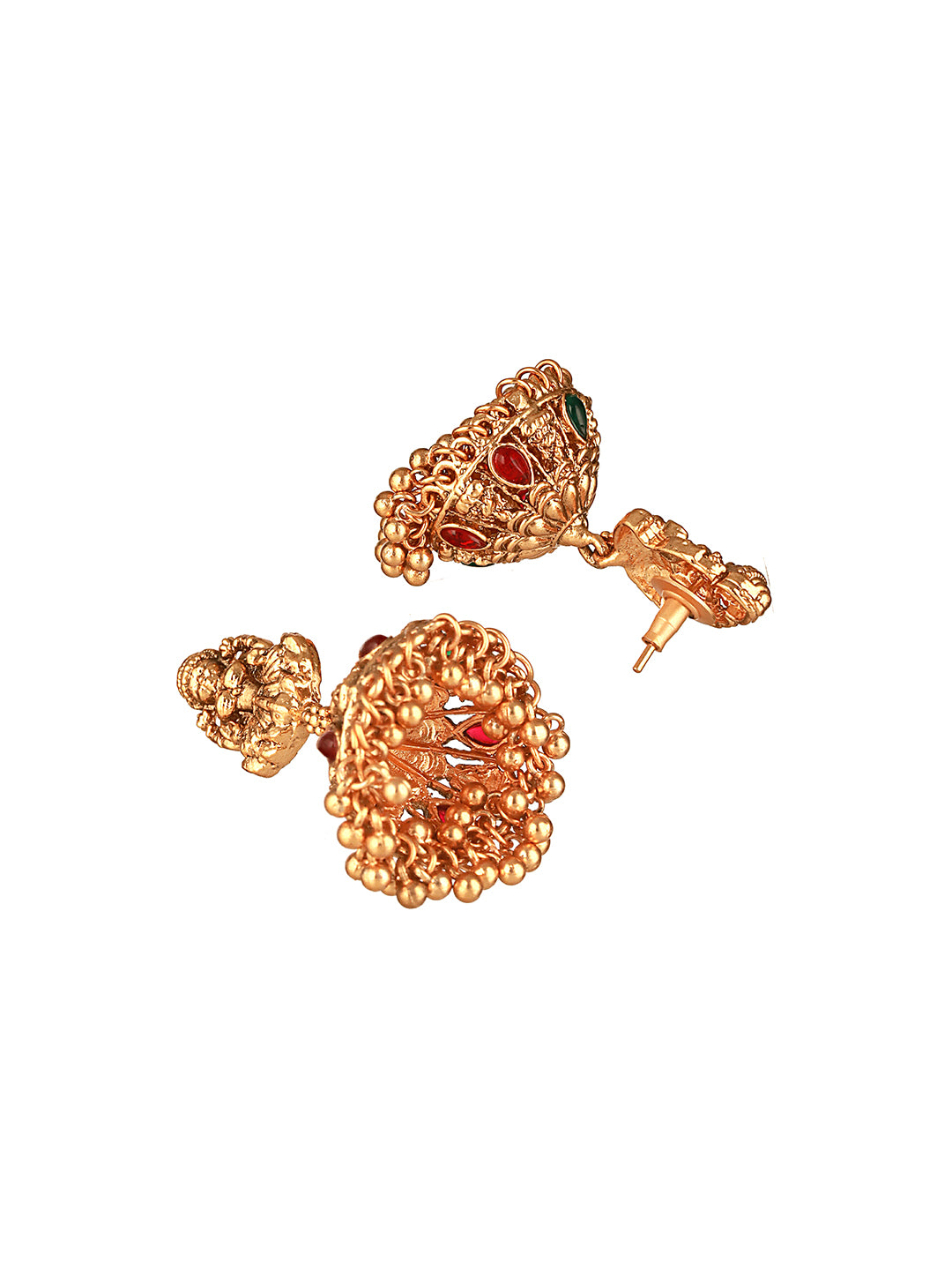 Gold Plated Lakshmi Motif Temple Bridal Necklace Jewellery Set