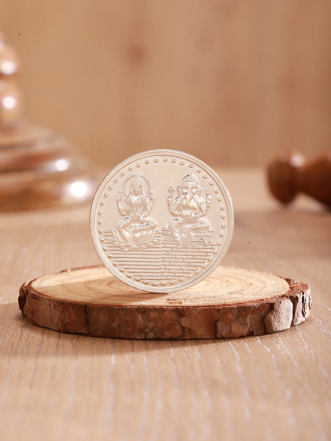 Laxmi Ganesh 10 gram 999 Round Silver Coin