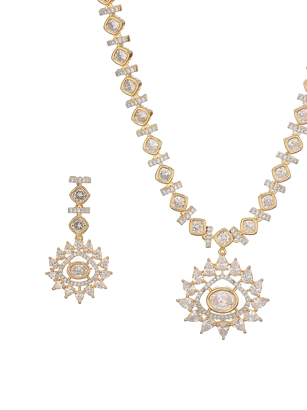 Gold Toned AD Studded Star Shaped Minimal Jewellery Set